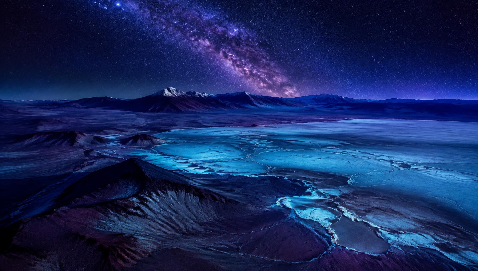 Deserto do Atacama sob céu estrelado
